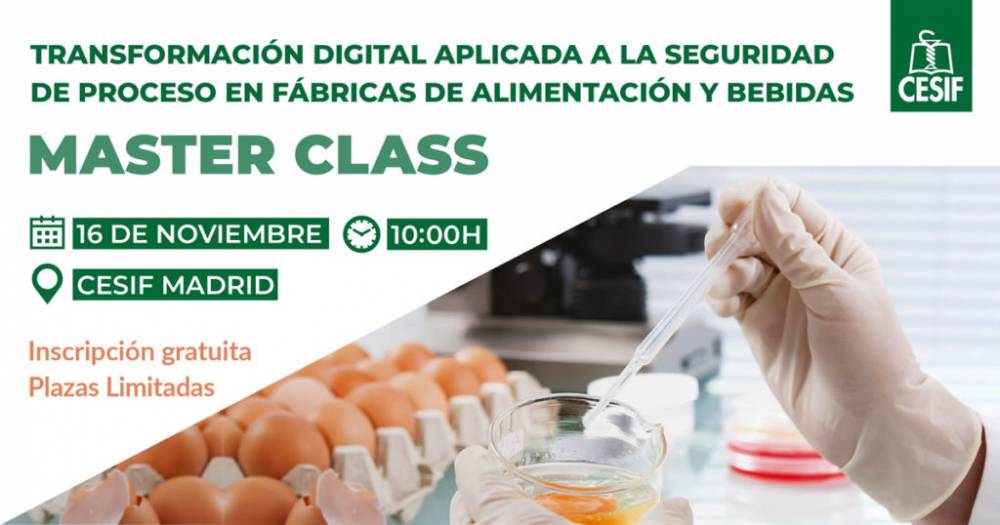 CESIF CON LA COLABORACIÓN DE SIEMENS Y ALCYTA ORGANIZA UNA MASTER CLASS SOBRE TRANSFORMACIÓN DIGITAL EN LA INDUSTRIA ALIMENTARIA