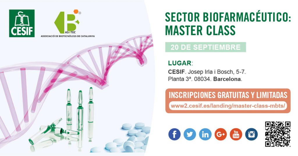 Master Class en Barcelona sobre el Sector Biofarmacéutico